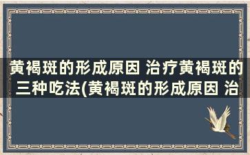 黄褐斑的形成原因 治疗黄褐斑的三种吃法(黄褐斑的形成原因 治疗黄褐斑的三种吃法)